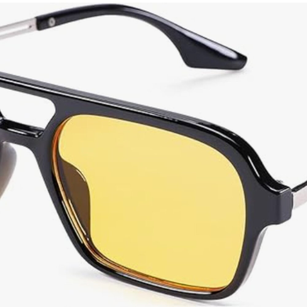 Vintage Style Flat Frame Aviator Sunglasses